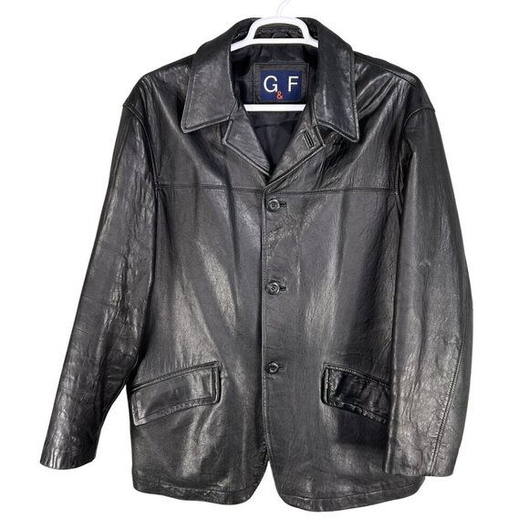 G&F Men L Black 100% Soft Leather Jacket Thermolite Plus Insulation Quiet Luxury - Picture 3 of 11